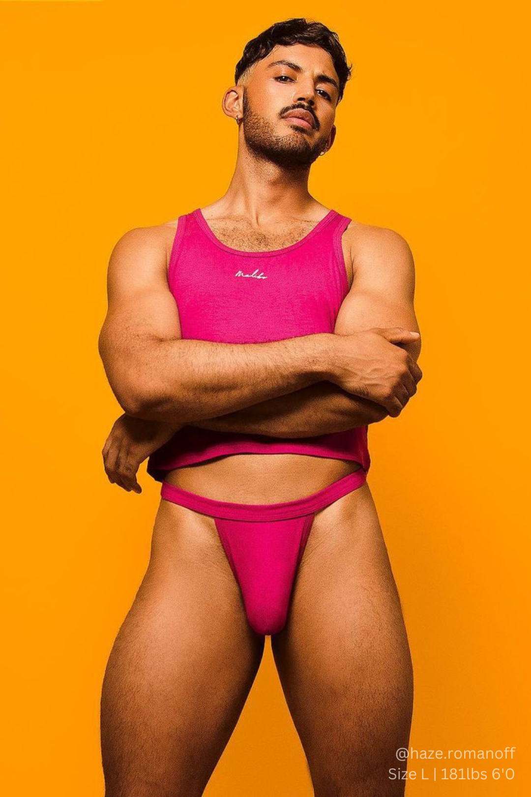 Top corto Dreamy Muscle Fit de canalé - Rosa oscuro