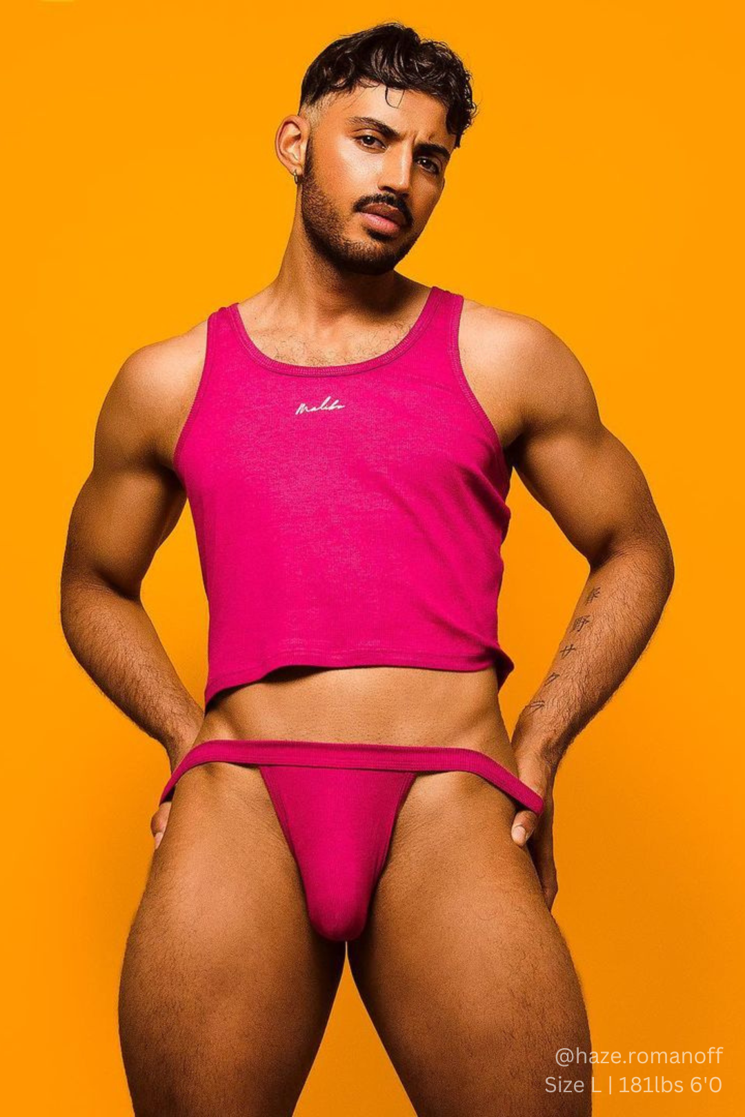 Top corto Dreamy Muscle Fit de canalé - Rosa oscuro