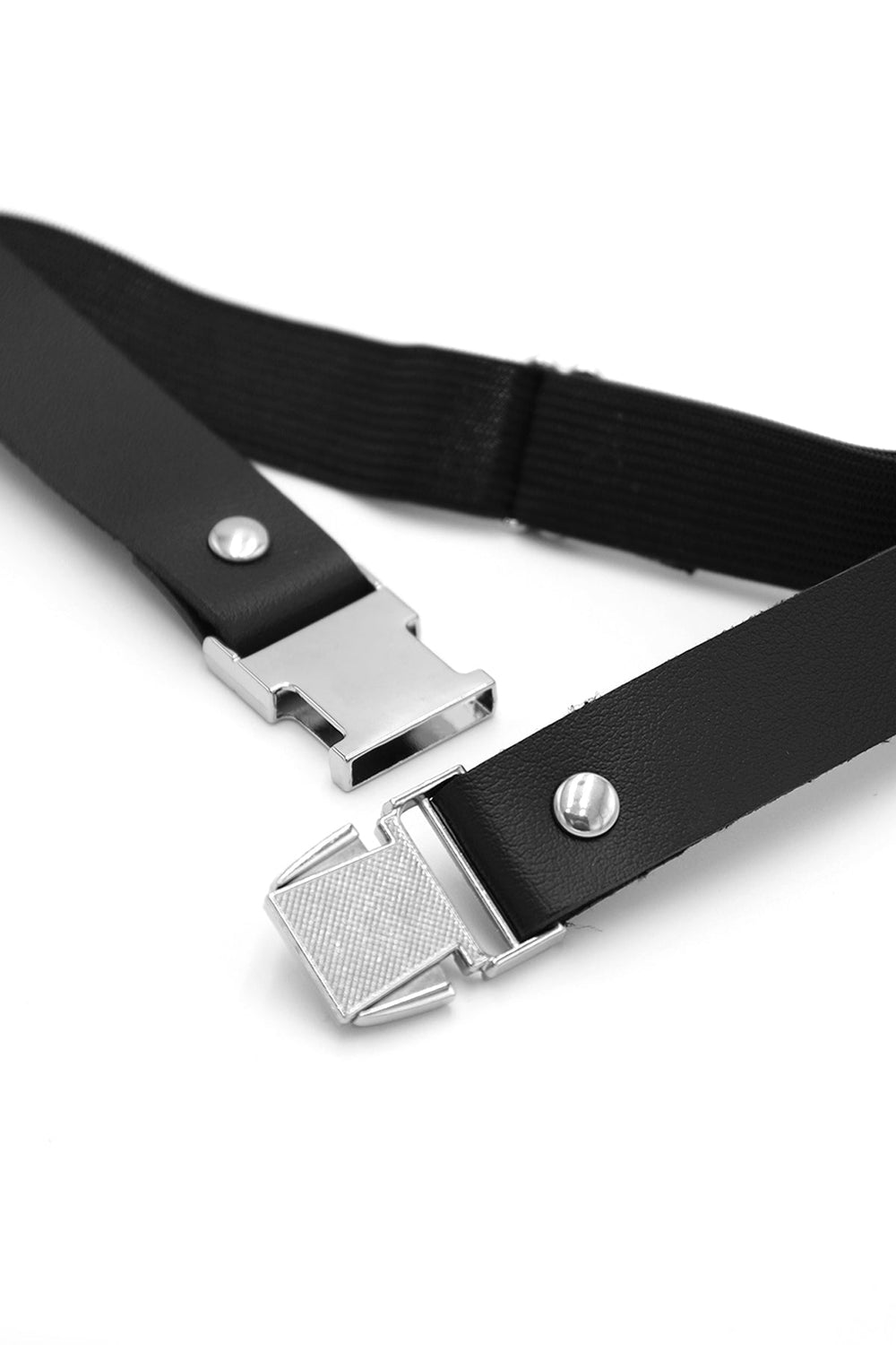 Bandes de jambe en cuir vegan avec boucle pression - Noir