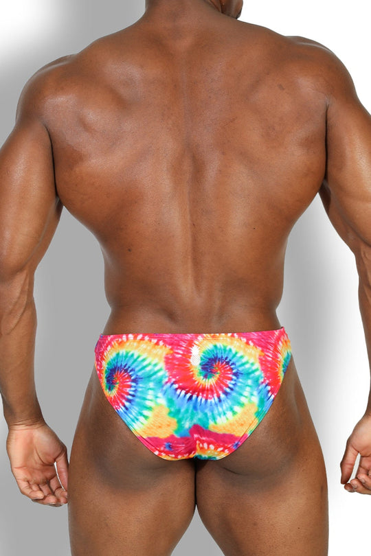 Slip homme amincissant à effet bombé - Tie-Dye arc-en-ciel
