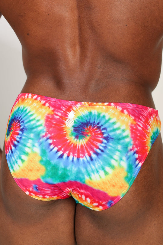 Slip homme amincissant à effet bombé - Tie-Dye arc-en-ciel