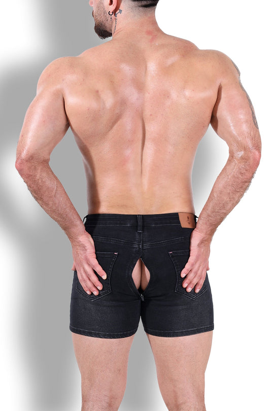 Short en jean Peek-A-Boo - Noir