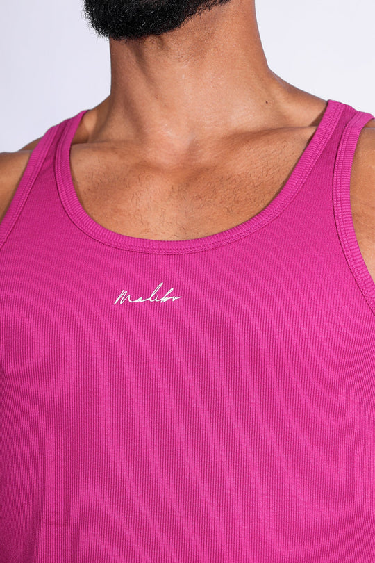Top corto Dreamy Muscle Fit de canalé - Rosa oscuro
