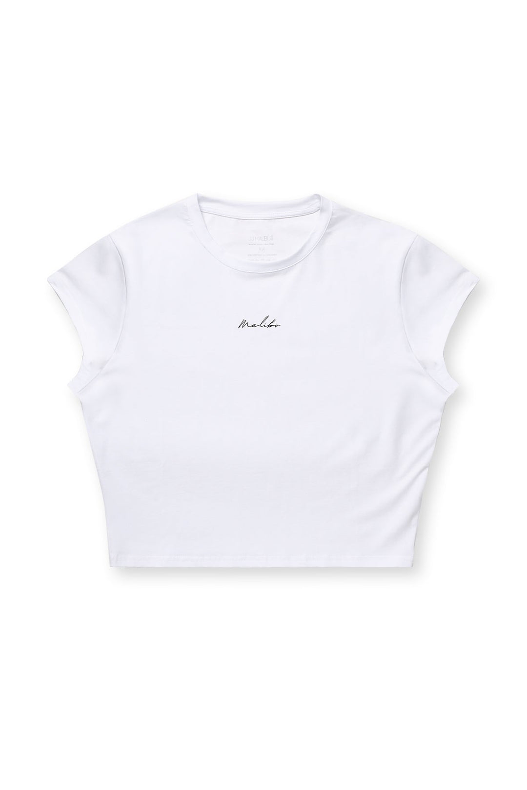 Camiseta corta de media manga ajustada - Blanca