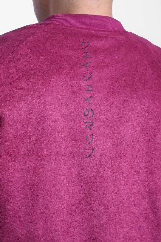 Chaqueta bomber corta de ante - Magenta