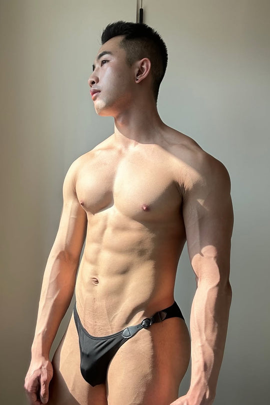 Renaissance Low-Cut Swim Bikini Briefs for Men - Black