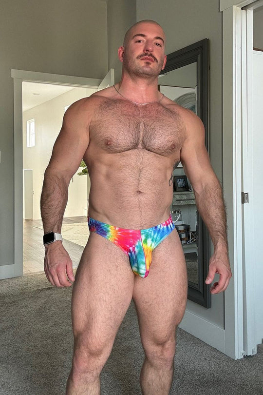Slip homme amincissant à effet bombé - Tie-Dye arc-en-ciel